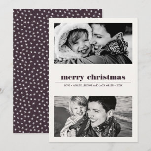 Carte Graphique minimal   Burgundy Joyeux Noël 2 Photo