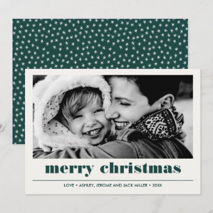 Carte Graphique minimal   Green Merry Christmas Photo
