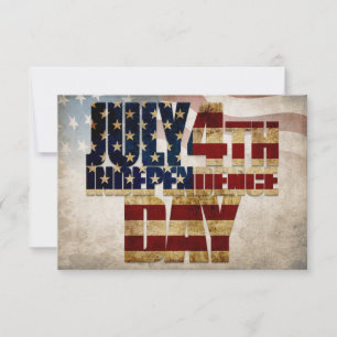 Carte Graphisme de l'indépendance du 4 juillet Grunge US