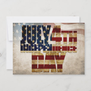 Carte Graphisme de l'indépendance du 4 juillet Grunge US