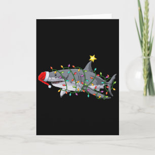 Carte Graphisme de Noël Requin de Noël Drôles de requins