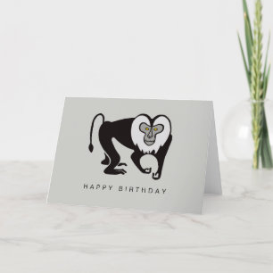 Carte Graphisme - MACAQUE - Singe -Primate - Faune