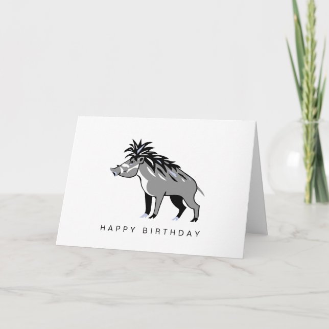 Carte Graphisme - Warty PIG - Warthog - Wildlife - (Devant)