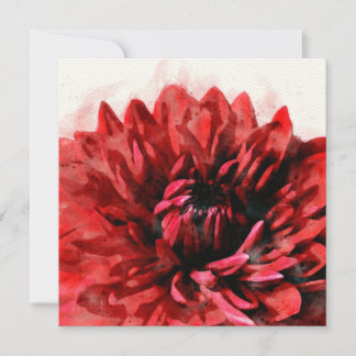 Carte Gras Dahlia Aquarelle Crimson
