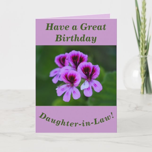 Carte Gras Floral Birthday Card Daughter-in-Law (Devant)