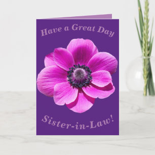 Carte Gras Floral Birthday Card pour belle-soeur
