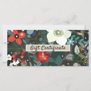 Carte Gras Funky Floral Dark Modern Cadeau Certificat