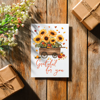 Carte Grateful Harvest Cart Thanksgiving Card