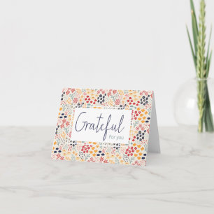 Carte Grateful you Thanksgiving Cadeau salutation