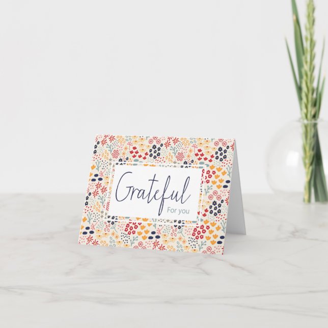 Carte Grateful you Thanksgiving Cadeau salutation (Devant)