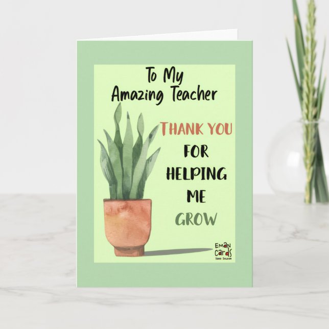 Carte Gratitude for the Teacher Card (Devant)