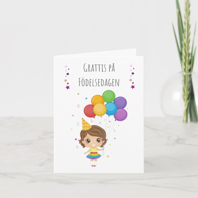 Carte Grattis på födelsedagen Suède Anniversaire (Devant)