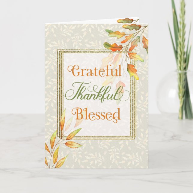 Carte Gratuit Remerciement Béni Thanksgiving (Devant)
