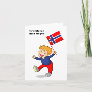 Carte Gratulerer med dagen, Joyeux anniversaire norvégie