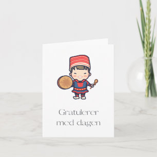 Carte Gratulerer med dagen, Joyeux anniversaire norvégie