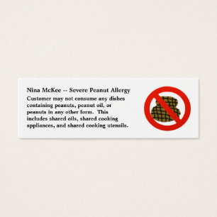 Carte grave de profil d'allergie d'arachide pour