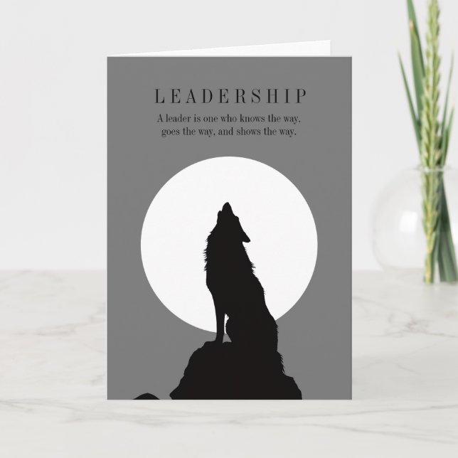 Carte Gray Black Pop Art Leadership Wolf Howling (Devant)