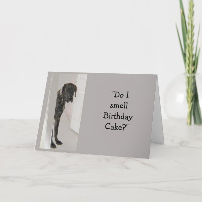 Carte Great Dane Chien Humour DAD Anniversaire Gâteau Fu (Devant)