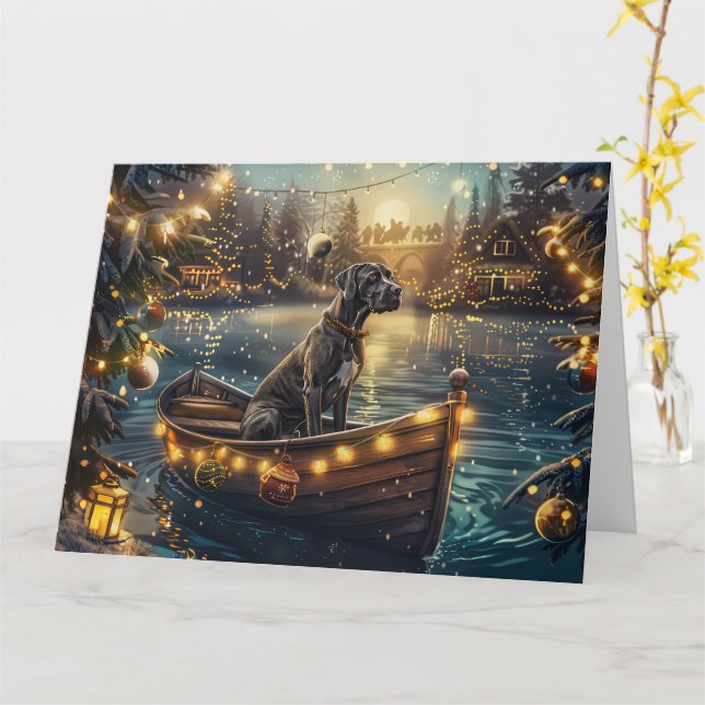 Carte Great Dane Christmas Festive Voyage (Fleur jaune)