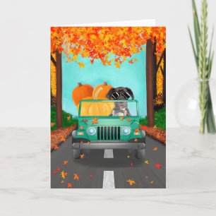 Carte Great Dane Dog Citrouille Automne