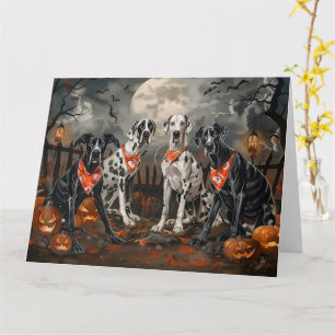 Carte Great Dane Halloween Éffrayant