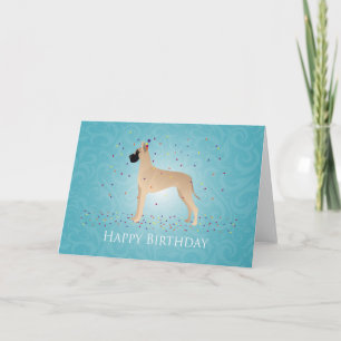Carte Great Dane Happy Birthday Design