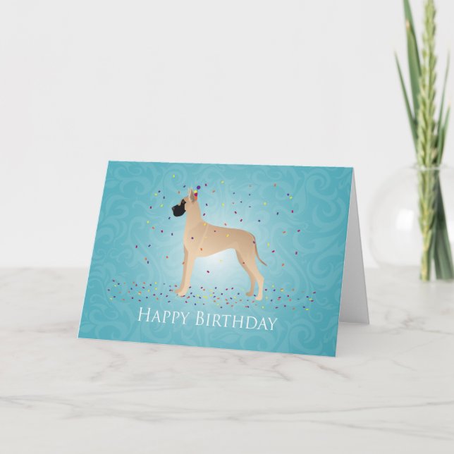 Carte Great Dane Happy Birthday Design (Devant)