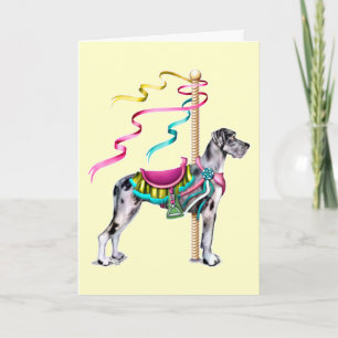 Carte Great Dane Merle Carousel UC - Customisé
