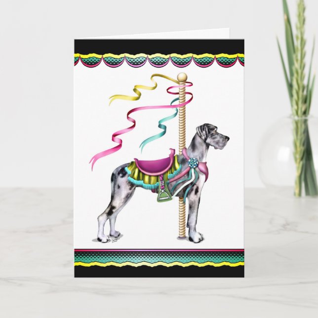 Carte Great Dane Merle Carousel UC - Customisé (Devant)