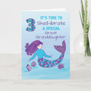 Carte Great Grand-fille 3ème anniversaire Sparkly Look