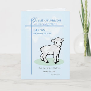 Carte Great Grand-fils Personnalisé Nom et Date Baptême 