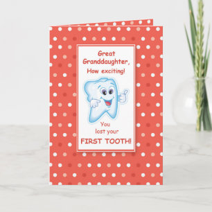 Carte Great Grandgirl Perdu First Tooth Félicitations