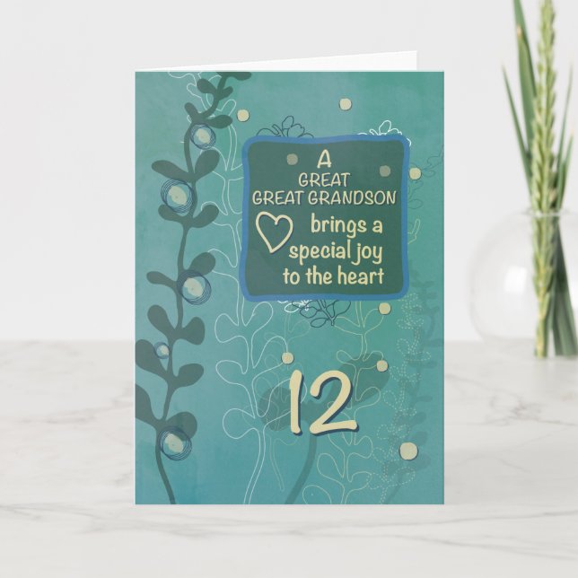 Carte Great Great Grand-fils Religieux 12e anniversaire  (Devant)