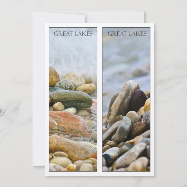 Carte Great Lakes Beach Stones Nature Art Signet (Devant)