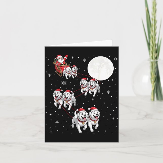 Carte Great Pyrenees Dog Xmas Pajama Matching Santa Clau (Devant)