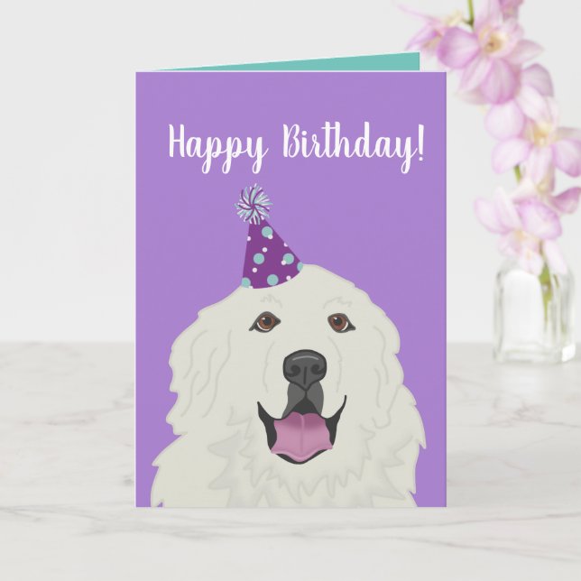 Carte Great Pyrenees personnalisable (Orchidée)