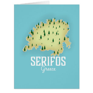 Carte grecque Serifos Affiche illustrée