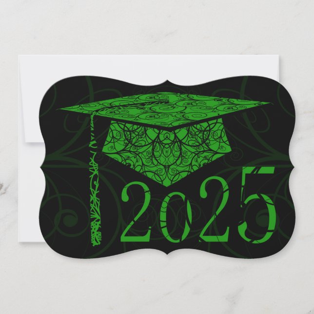 Carte Green and Black Floral Casquette 2025 (Devant)
