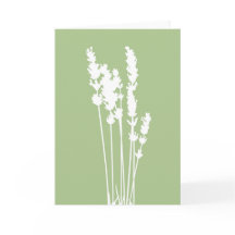 Green and White Floral Silhouette Greeting Card
