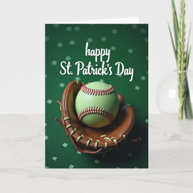Carte Green Baseball Pattern Card (Devant)
