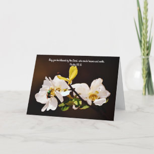 Carte Green Bee and Blossoms Scripture Card Psaume 115:1