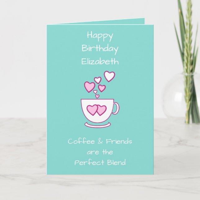 Carte Green Coffee & Friends Salutation d'anniversaire (Devant)