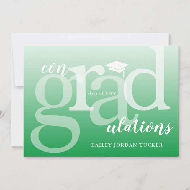 Carte Green ConGRADulations Graduation Félicitations (Devant)