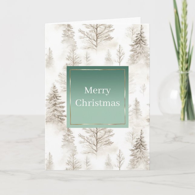 Carte Green Cream Christmas Trees (Devant)
