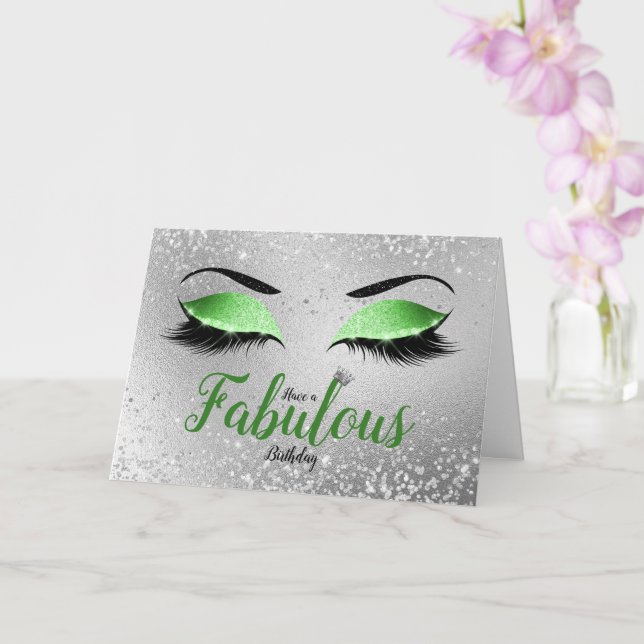 Carte Green Fabulous Parties scintillant Eyes Standard A (Orchidée)