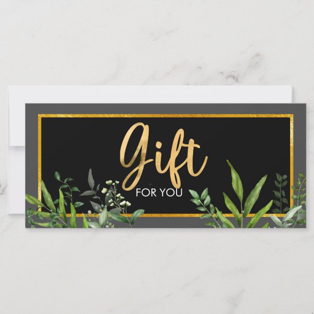 Carte Green Gold Salon Boutique de cadeaux d'affaires ce (Devant)