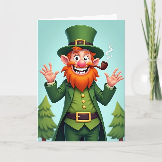 Carte Green Leprechaun Irish Luck Card (Devant)