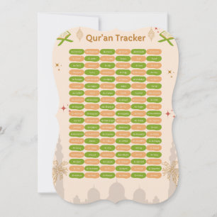 Carte Green Orange Pastel Quran Surah Tracker