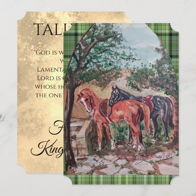 Carte green plaid jamie and poppy scripture (Devant / Derrière)