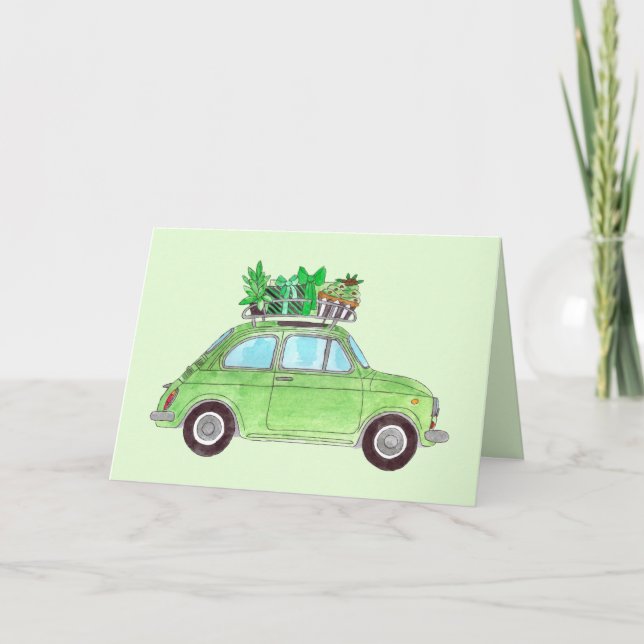 Carte Green Retro Fiat 500 Topolino (Devant)